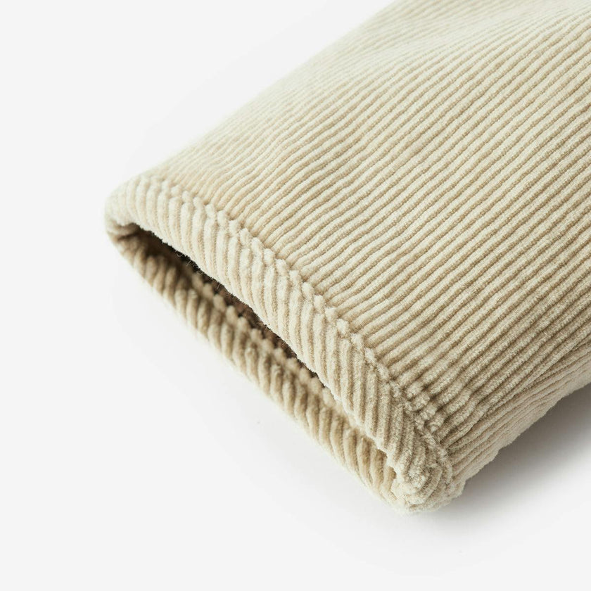 Beige Corduroy Sherpa Reversible Jacket