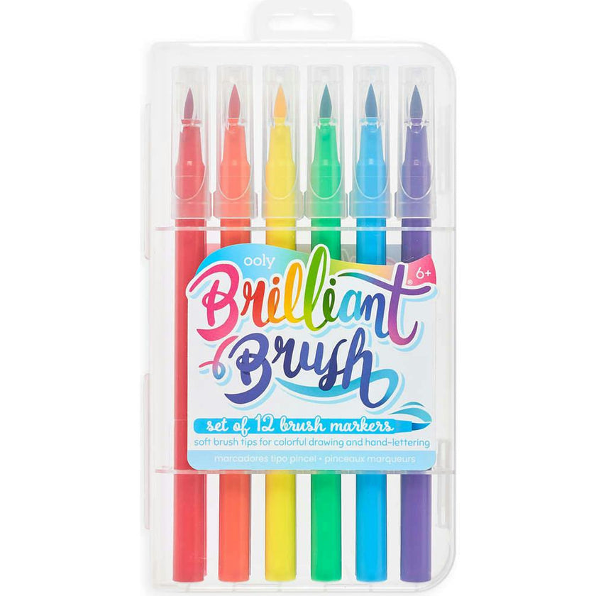 Brilliant Brush Markers - Reusable Case - Set of 12