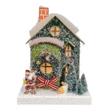 Kurt Adler 7.5-Inch Battery Operated LED Lighted Green Paper House Table Piece