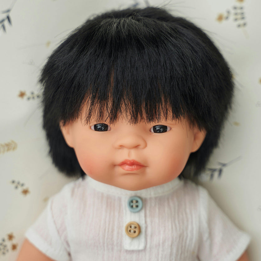 Asian Boy Baby Doll with Black Hair - 15"
