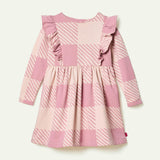 Recycled Cotton Buffalo Check Ruffle Dress