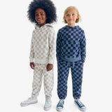 Kids cozy fleece sweatpant in checks