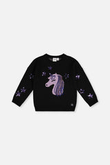 Knitted Sweater Black And Mauve