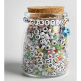 Bestie Best Friend Friendship Bracelet Bead Kit with Multicolor Crystals Letter Beads and Ceramic Star Charm DIY Jar