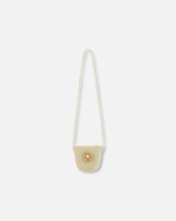 Flower Straw Purse Beige