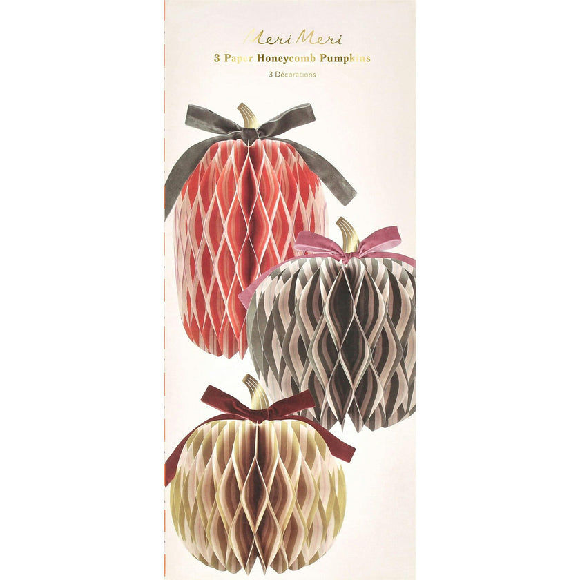 Fall Stripe Paper Honeycomb Pumpkins