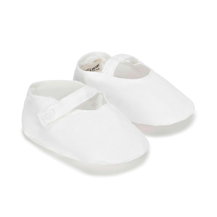 Linen Button Strap Soft Shoe