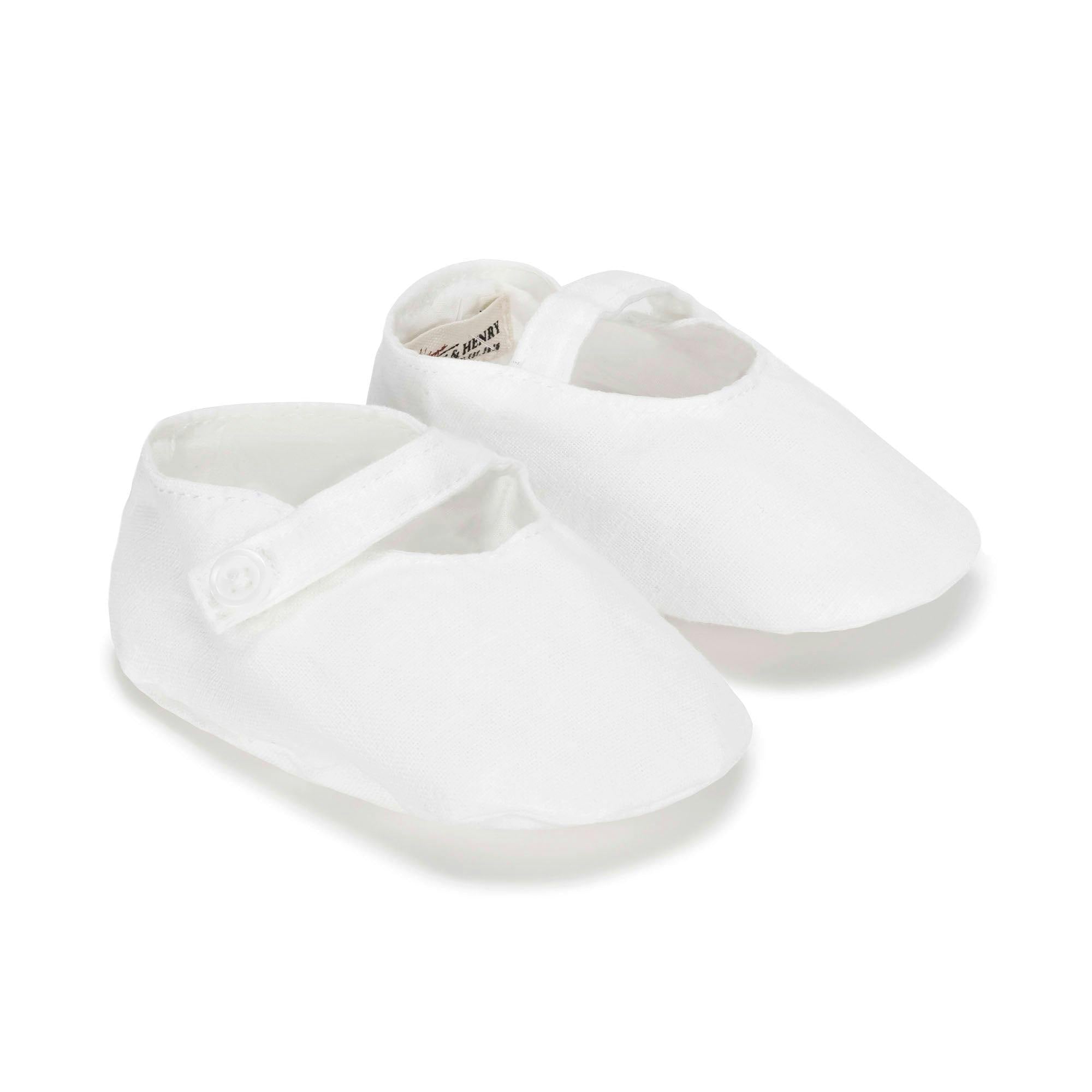Linen Button Strap Soft Shoe