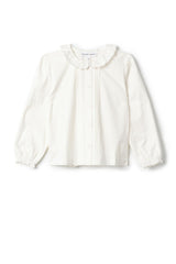 Woven Lace Trimmed Button Front Blouse