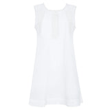 women's embroidered white dress