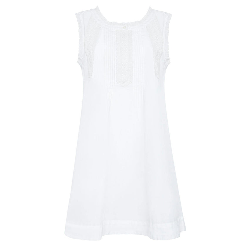 women's embroidered white dress