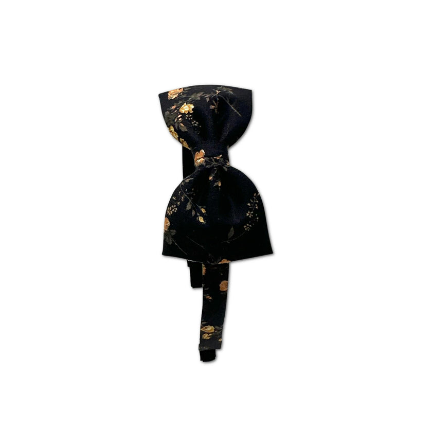 Liberty of London Bow Headband, Black/Gold Floral