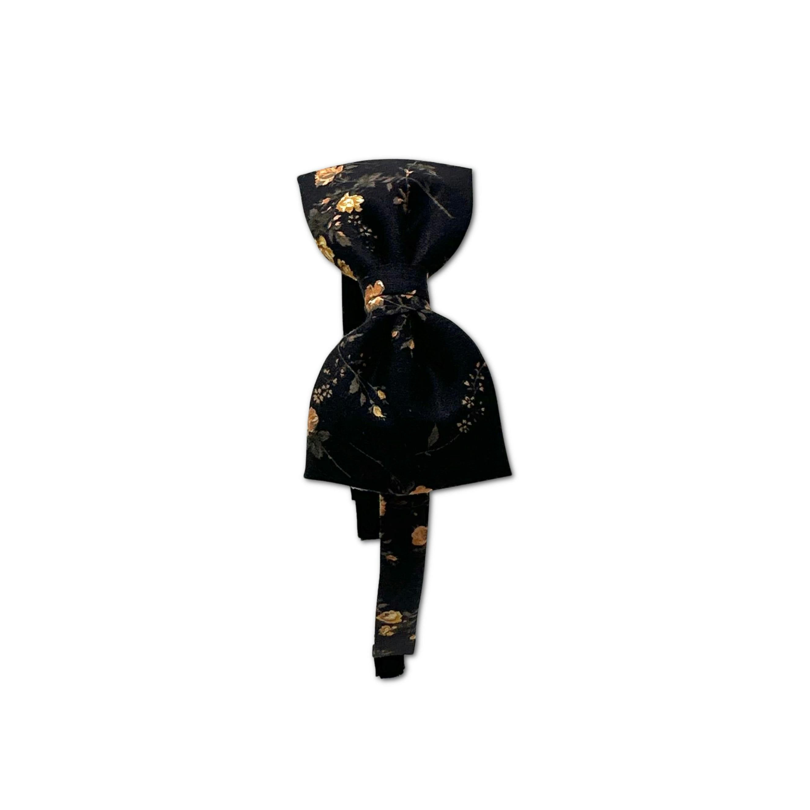 Liberty of London Bow Headband, Black/Gold Floral