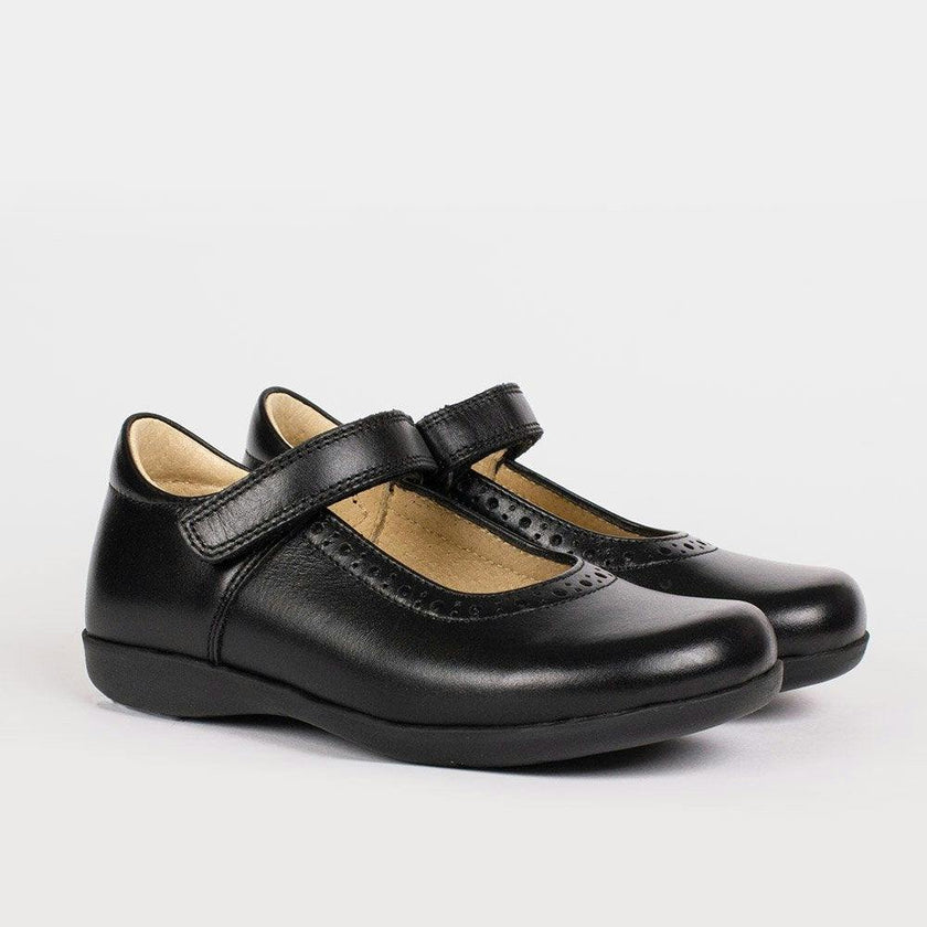 Hampton Classics Emma Wide Fit School Shoes in Black