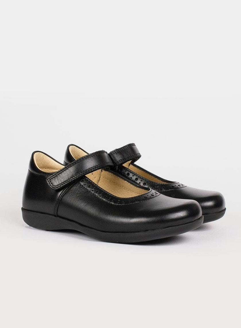 Hampton Classics Emma Wide Fit School Shoes in Black