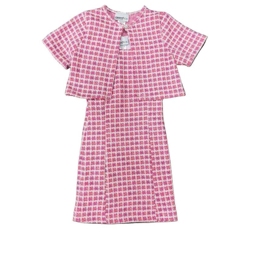 Girls Boucle Tank Dress With Matching Jacket