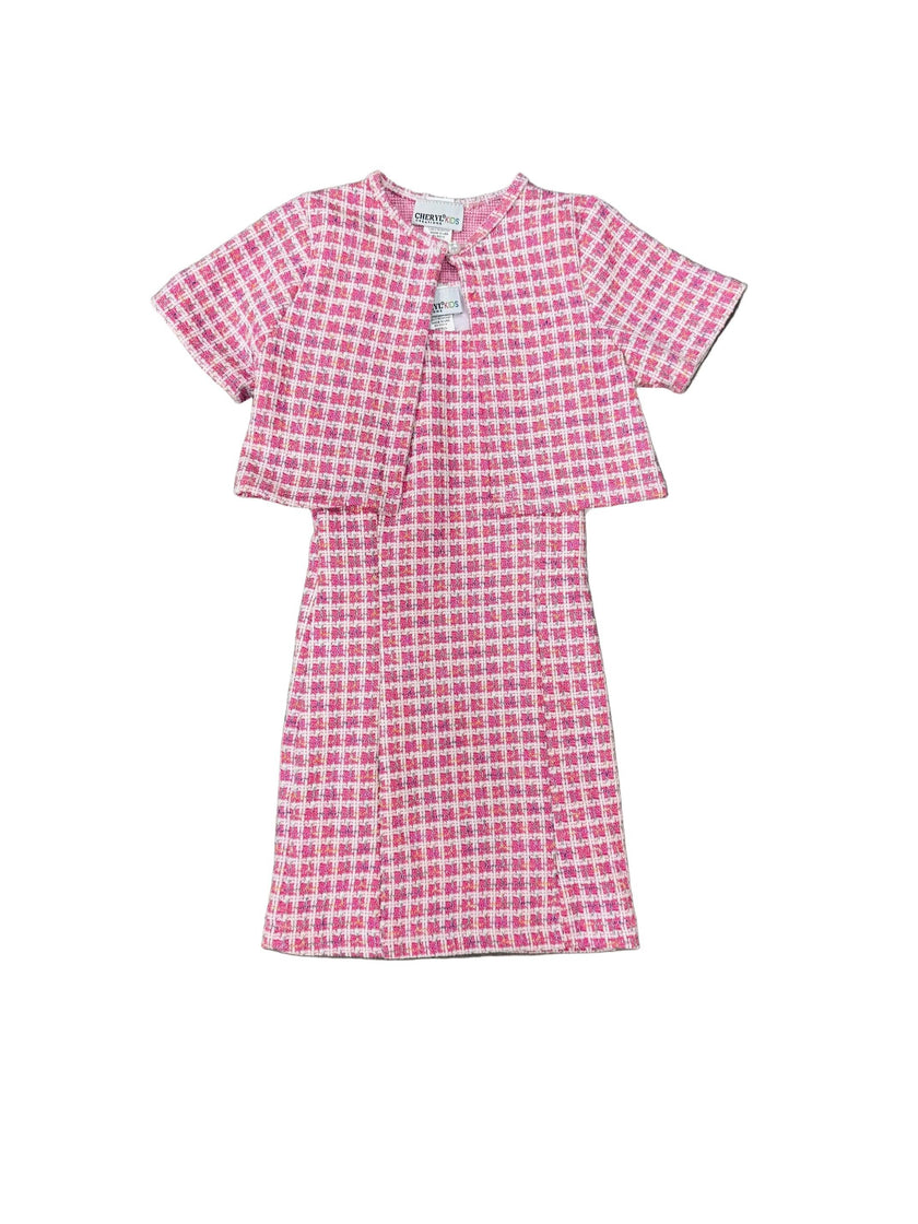 Girls Boucle Tank Dress With Matching Jacket