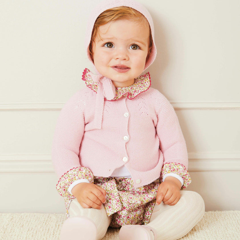 Openwork Cardigan In Pink (6mths-10yrs)