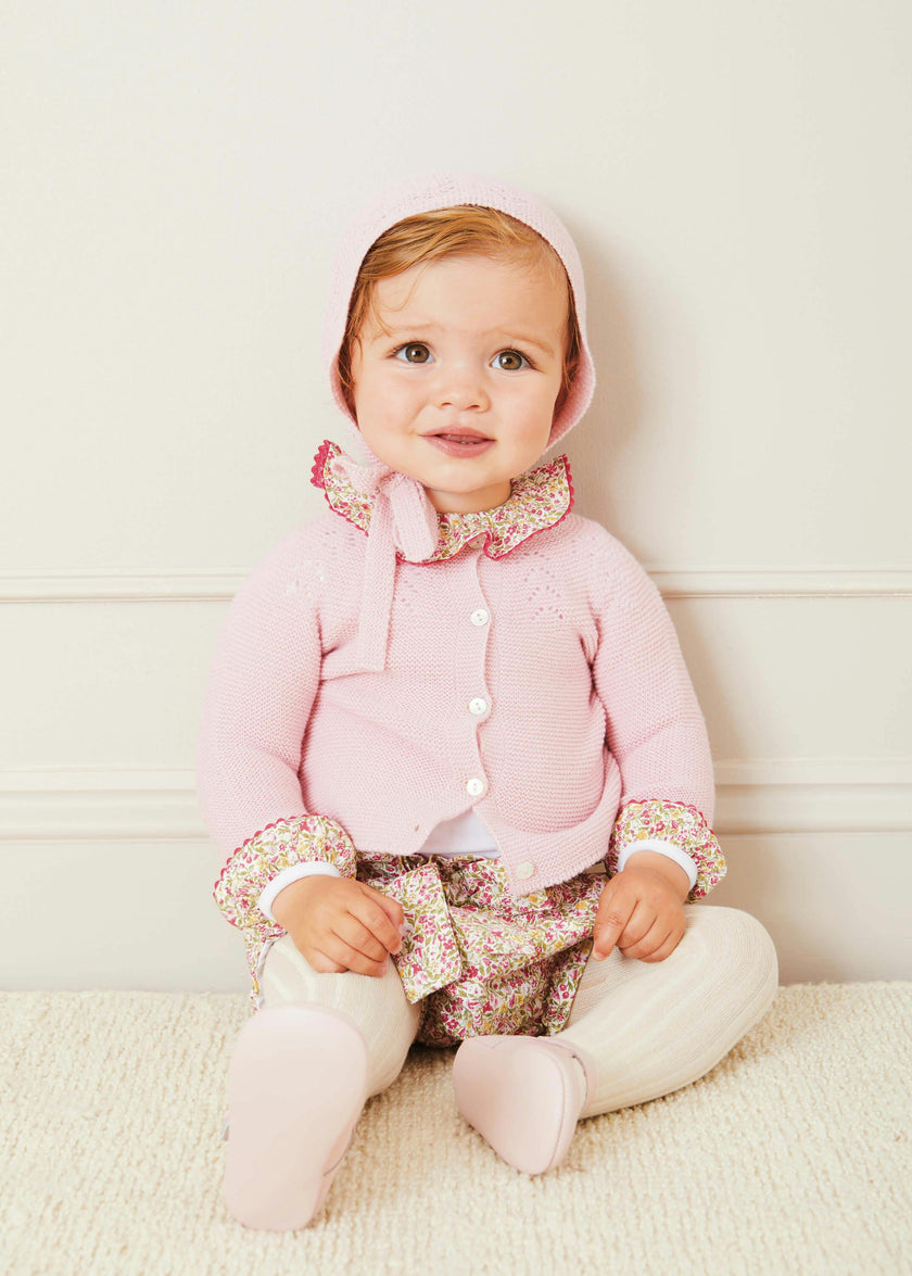 Openwork Cardigan In Pink (6mths-10yrs)