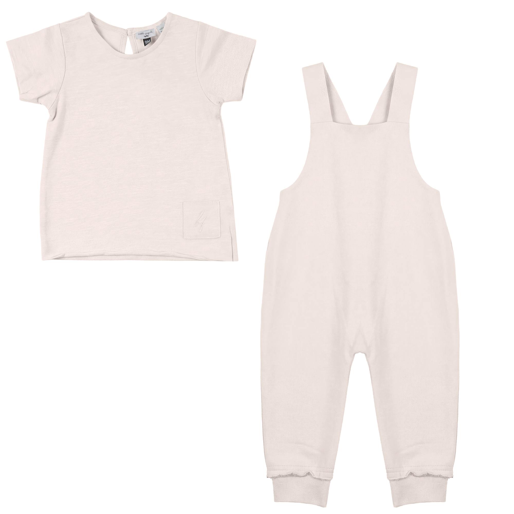 Tee and Cross Back Overall Set
