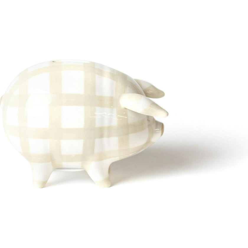 Gingham Piggy Bank