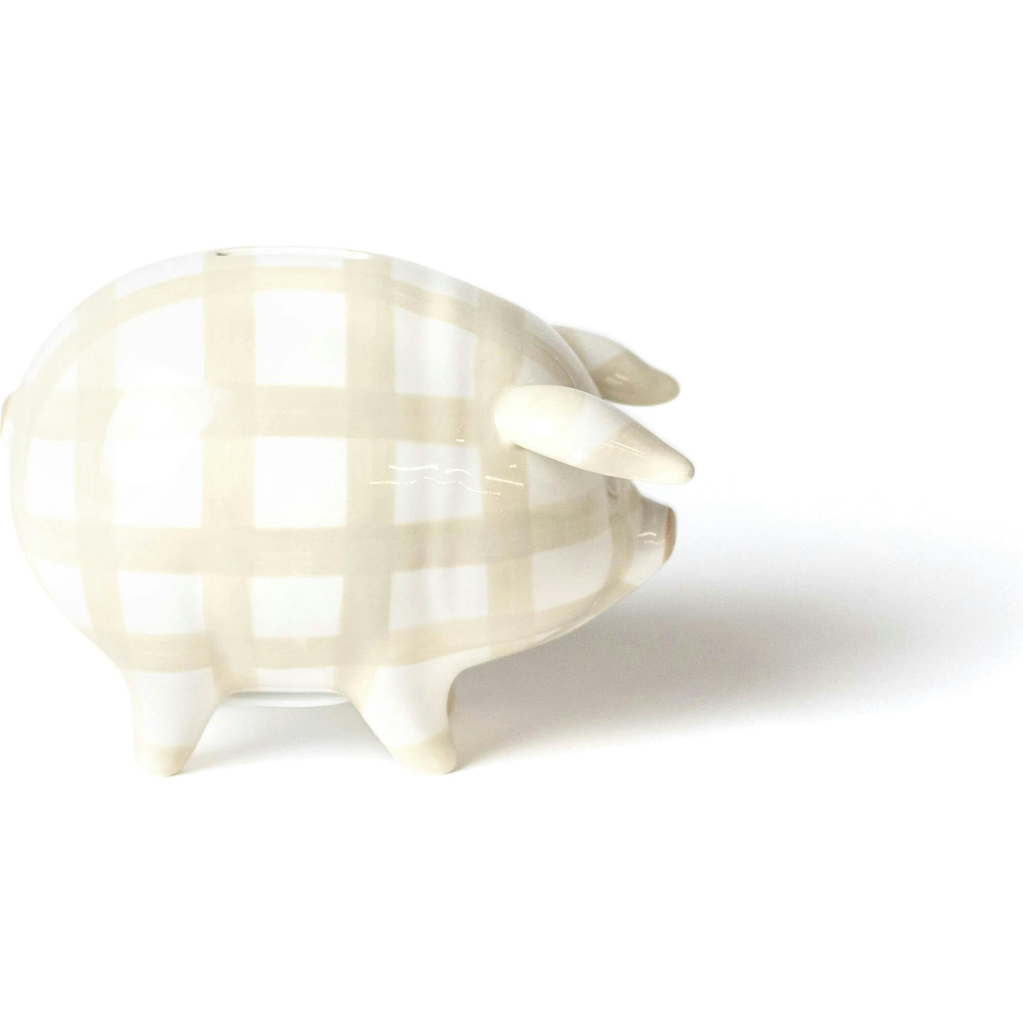 Gingham Piggy Bank