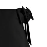 Black Luneta Off-Shoulder Bow Dress