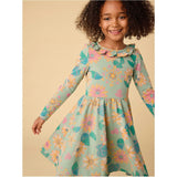 Ruffle Collar Ballet Dress, Green