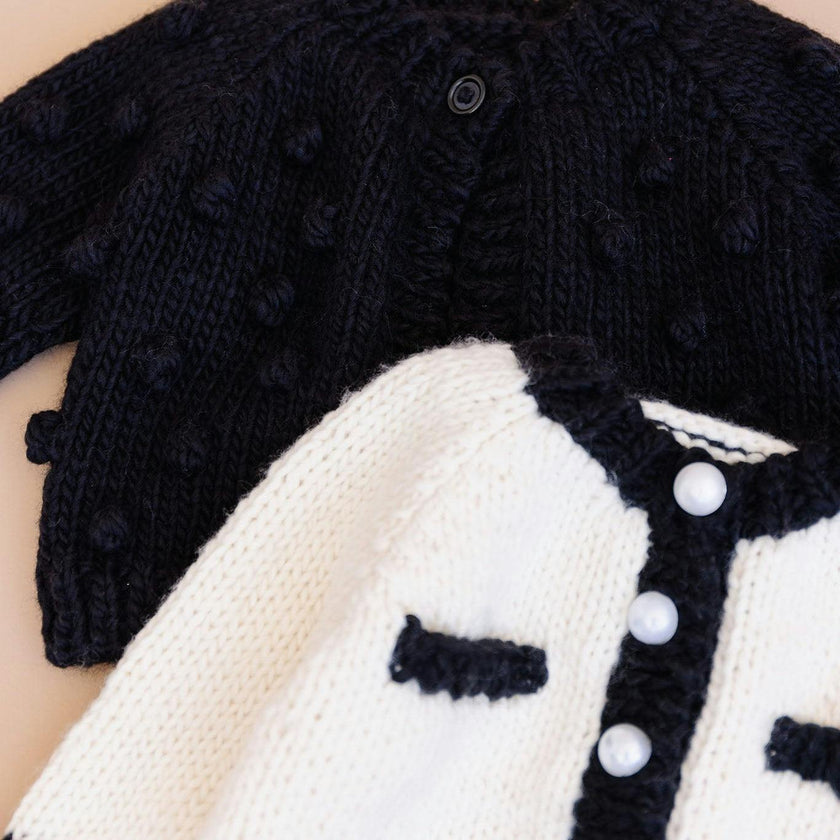 Coco Cardigan - Cream and Black