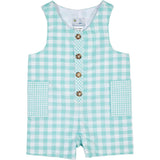 Gingham Linen-Look Shortall