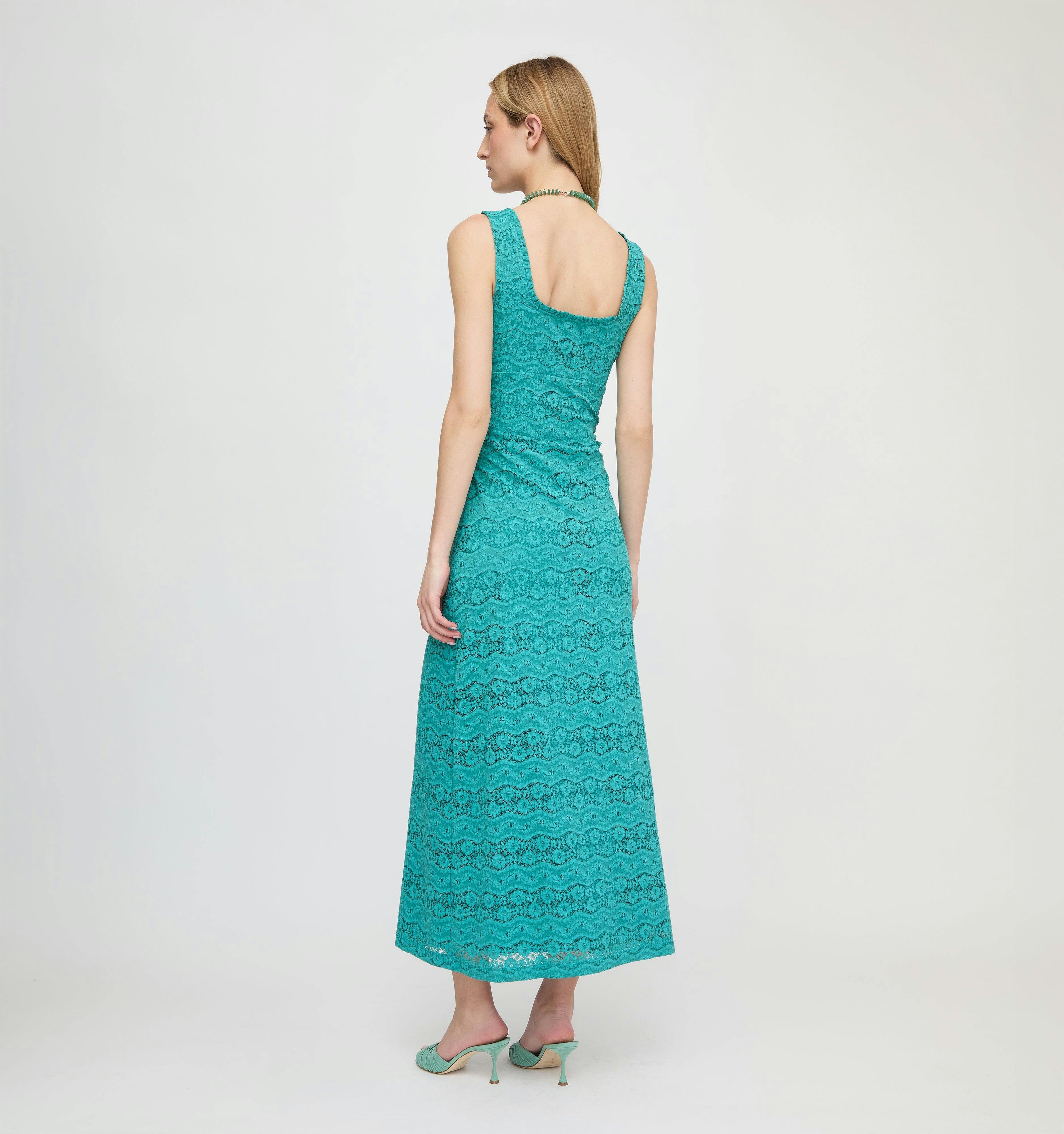 The Coraline Dress - Teal Stretch Lace
