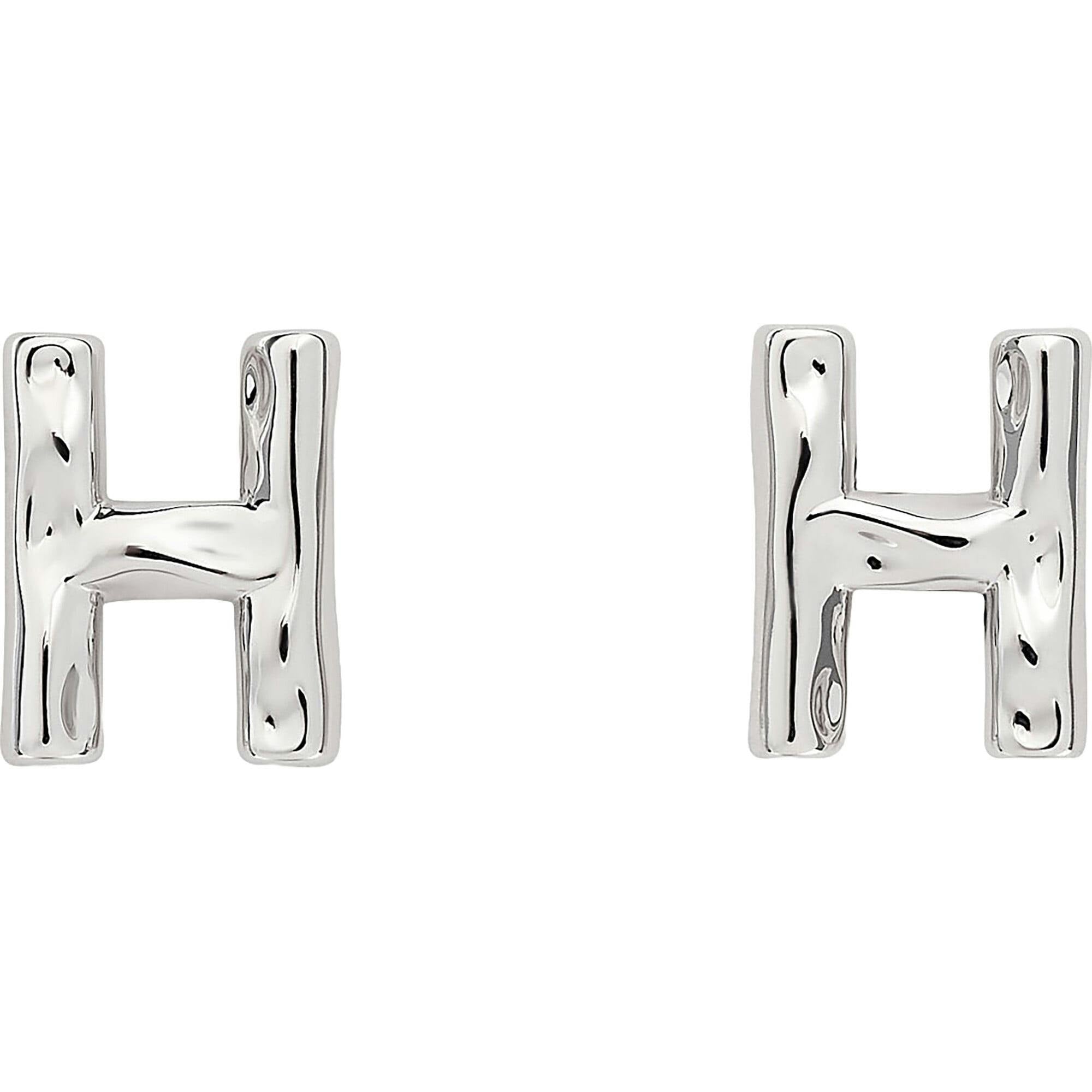 Monogram Studs in Silver