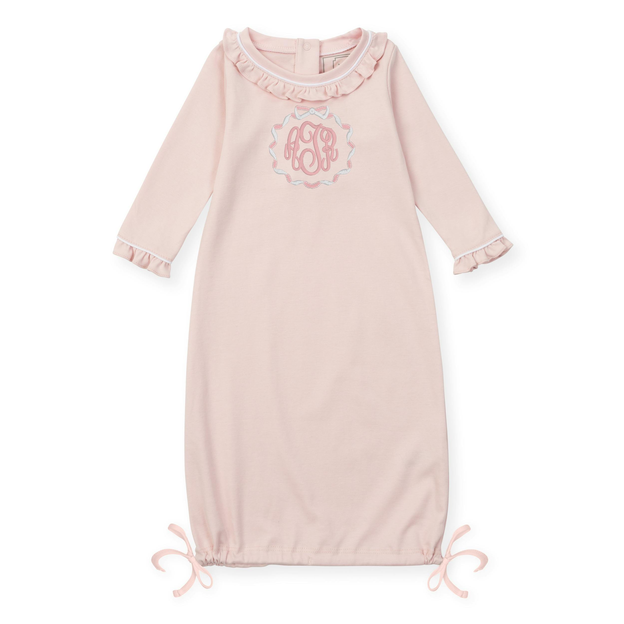 Georgia Pima Cotton Daygown for Girls Light Pink with White Piping