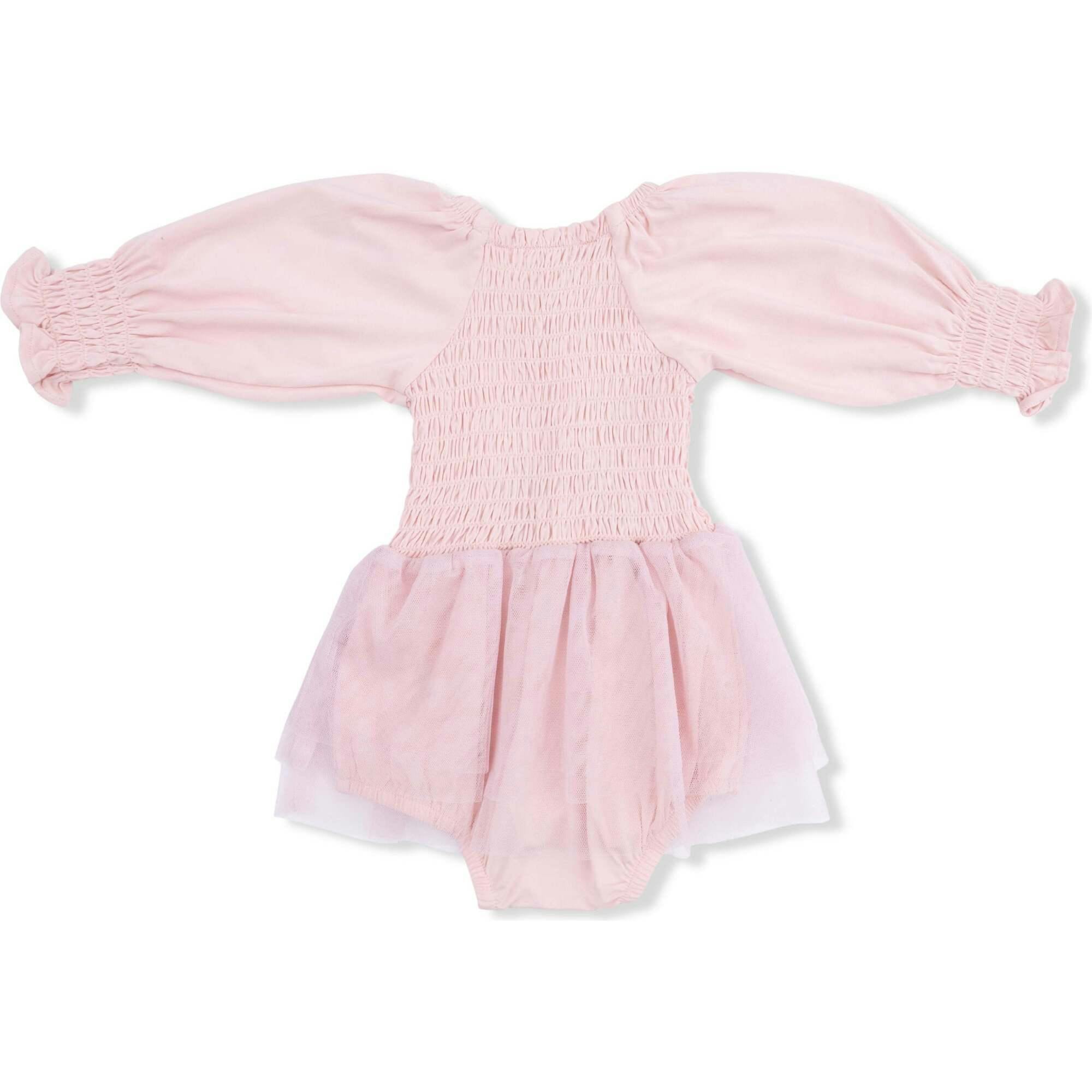 Solid Lotus - Long Sleeve Smocked Bubble with Tutu
