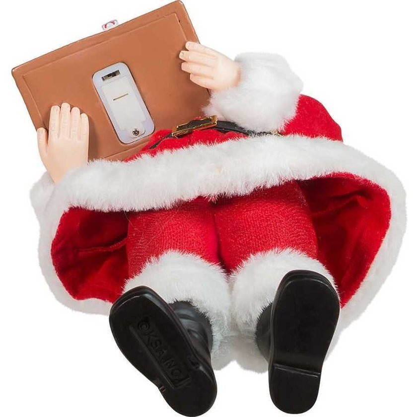 11-Inch Battery-Operated Santa with Light-Up Gingerbread House