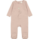 Embroidered Rose Footie and Beanie Set