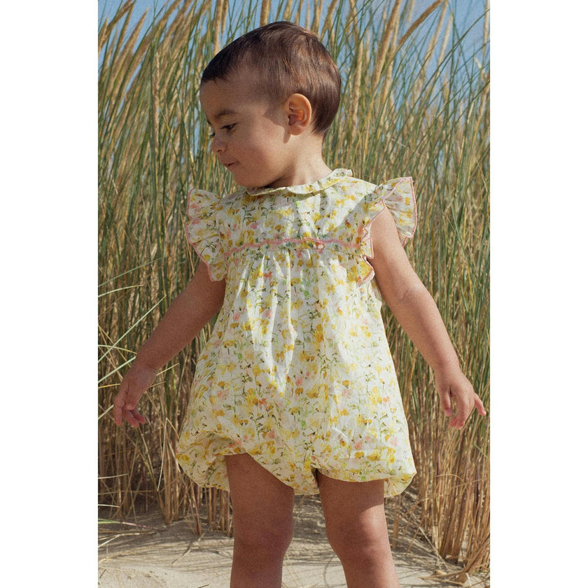 Romper Gilda Hand-Embroidered In Liberty, Florals