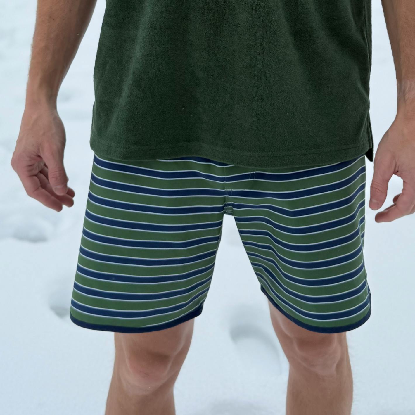 men's evergreen stripe boardie