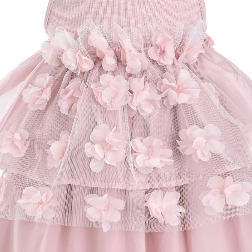 Pink Veda Petal Princess Tulle Dress