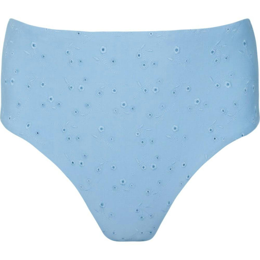 women's dusk blue eyelet high waist bikini bottom