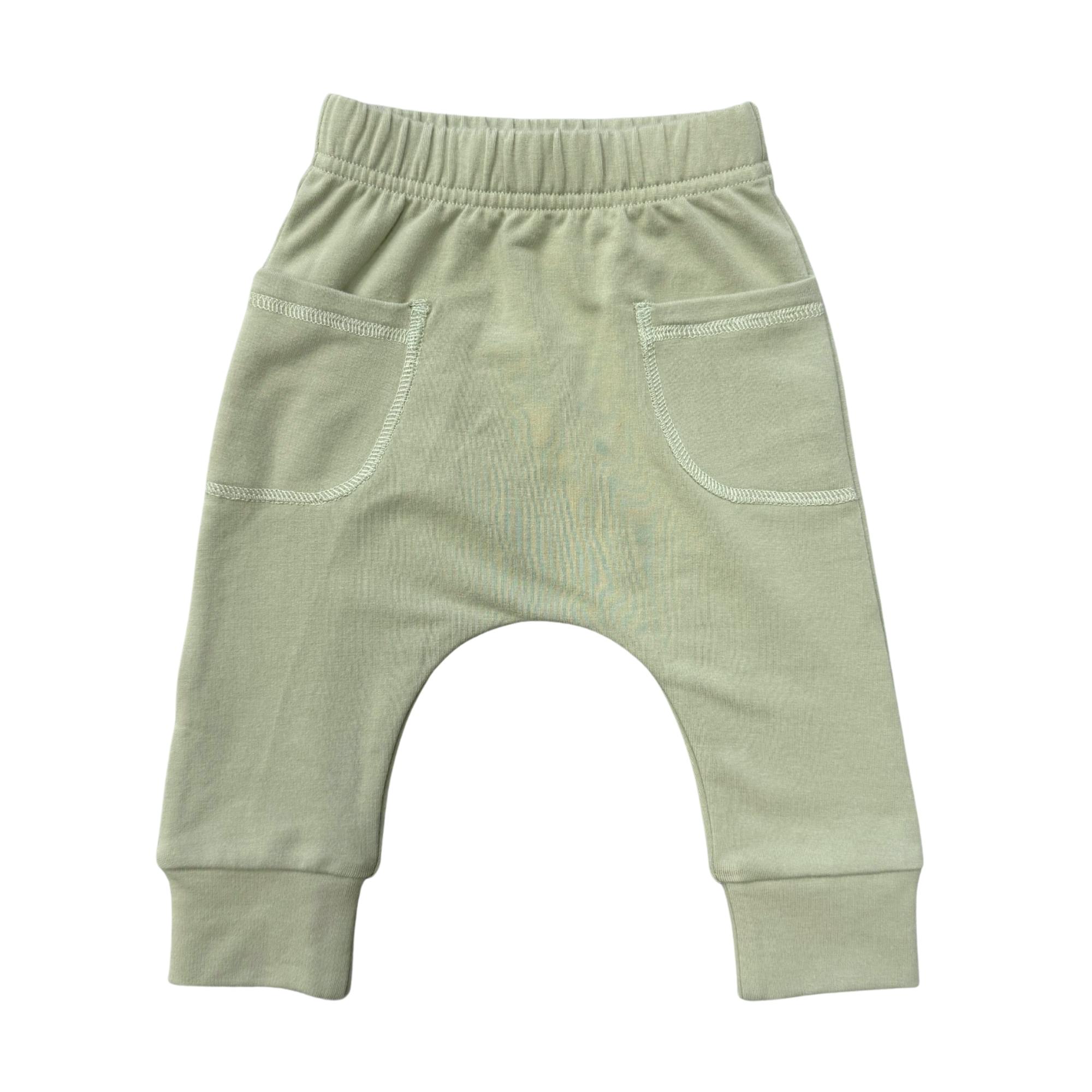 Baby Boy Pocket Pants in Sage