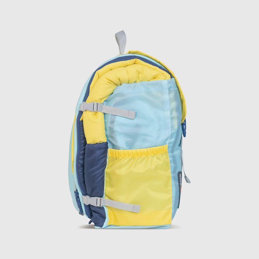 Sleep-N-Pack™ – Big Kid Size | Color Block Cali Teal, Buttercup Yellow & Navy Blue