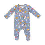 Halloween Monster Dress Up Blue - 2 Way Zipper Footie