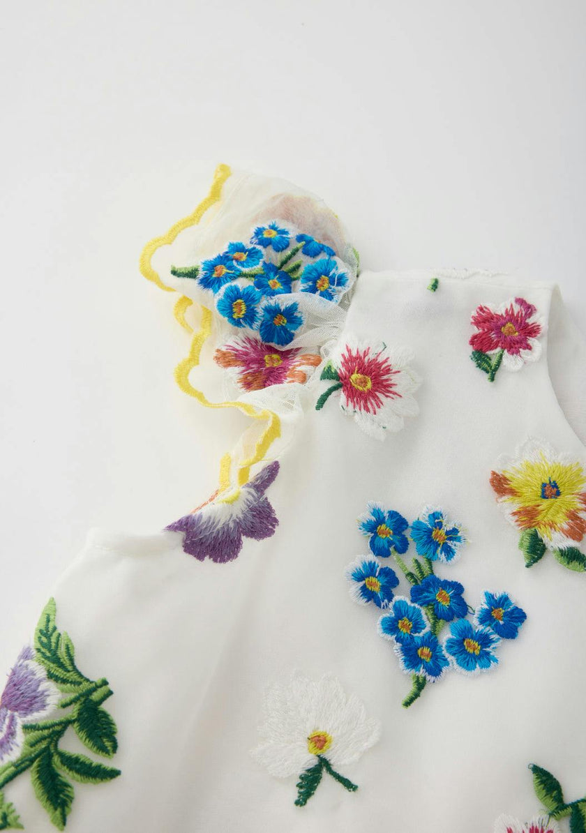 Carly Embroidered Mini Dress