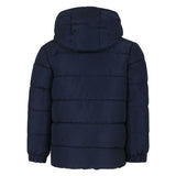 Navy Hooded Logo Puffer Jacket