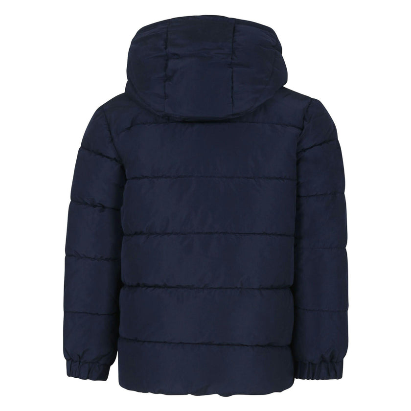Navy Hooded Logo Puffer Jacket
