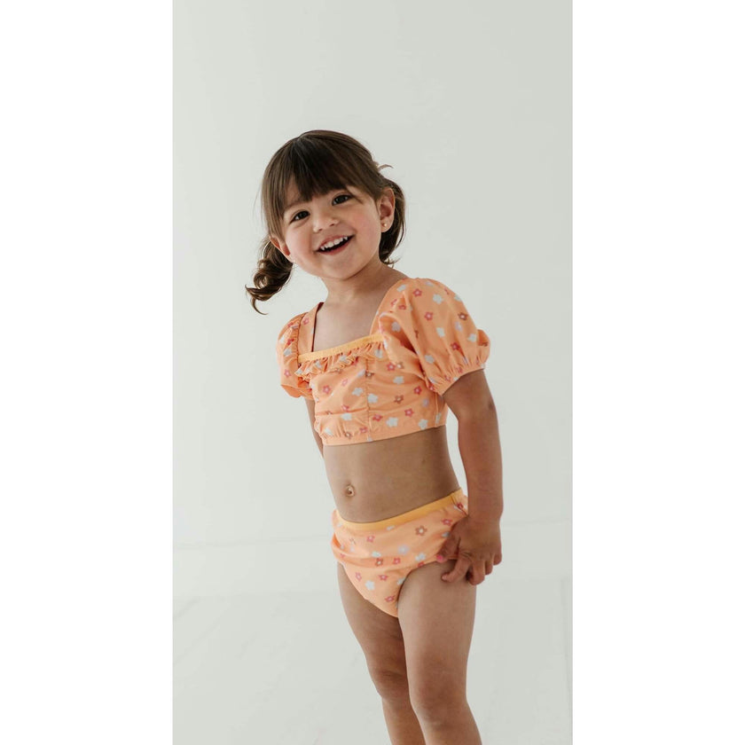 Girl's Puff Sleeve Swimsuit