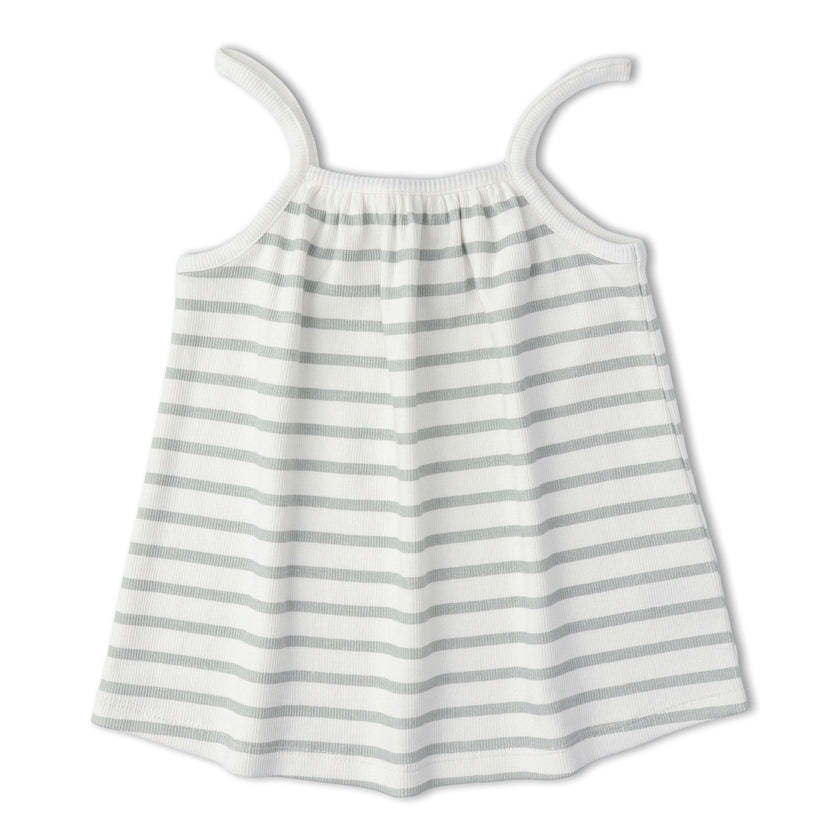Organic Tank Top & Shorts Set - Fog Stripes