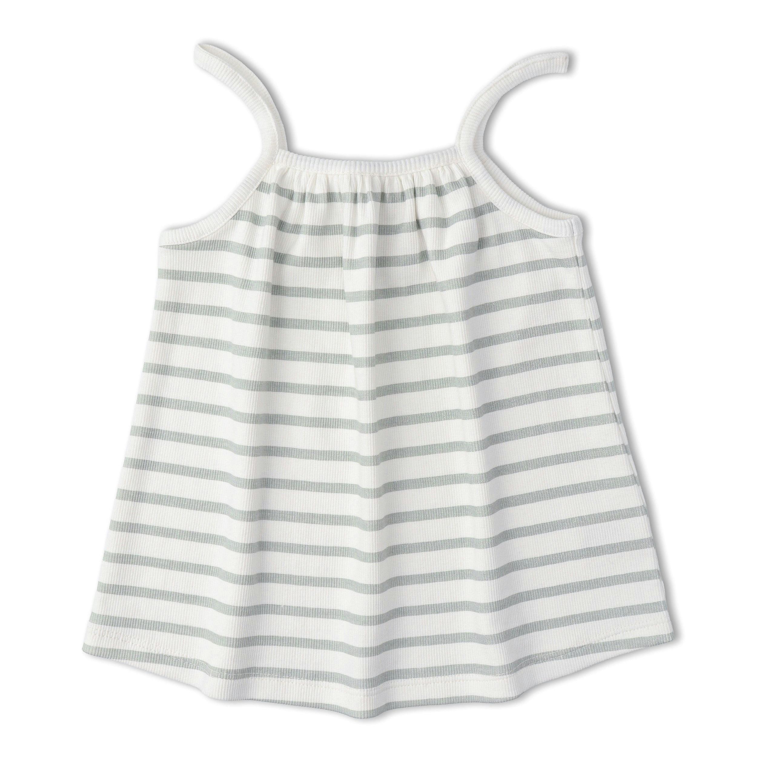 Organic Tank Top & Shorts Set - Fog Stripes