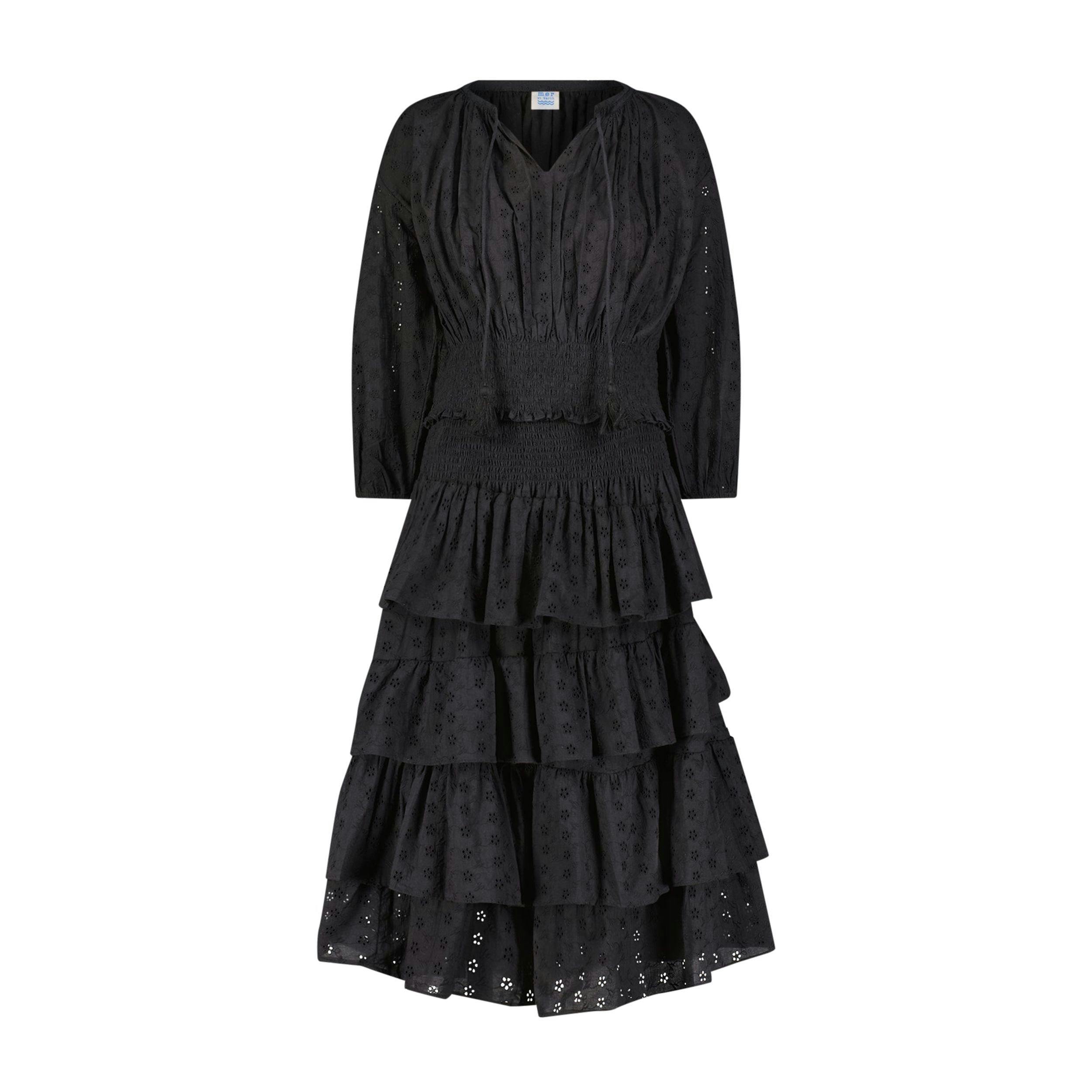 Lola Womens Blouse Black Eyelet, black